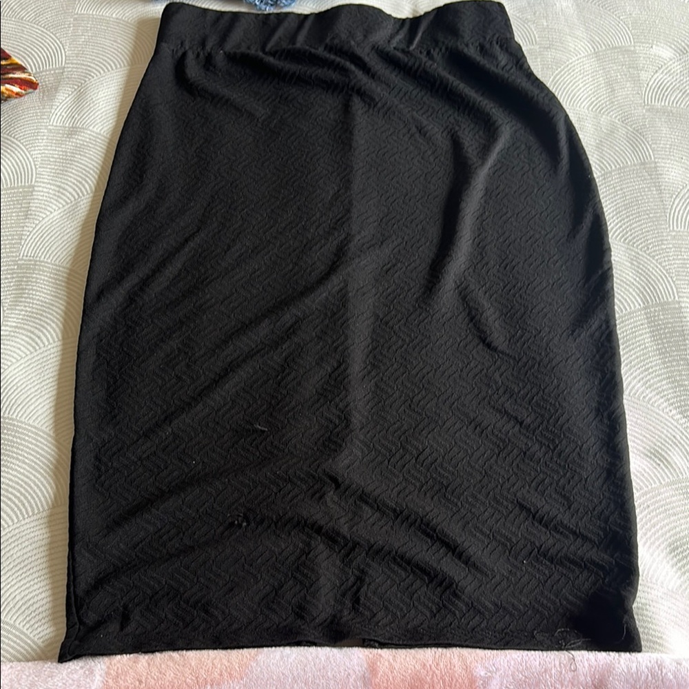 Black Knee-Length Pencil Skirt for Work